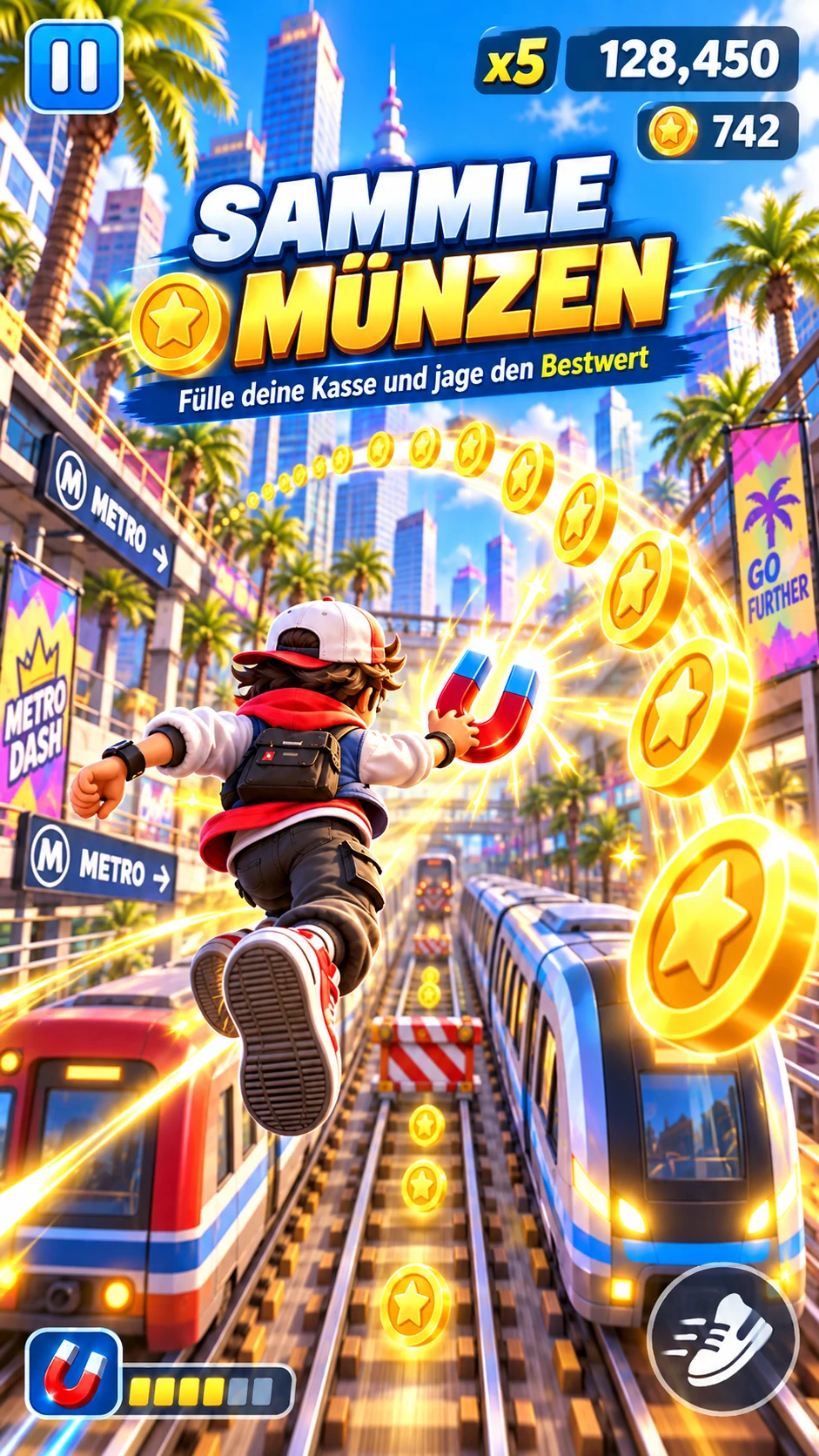 Sammle Münzen